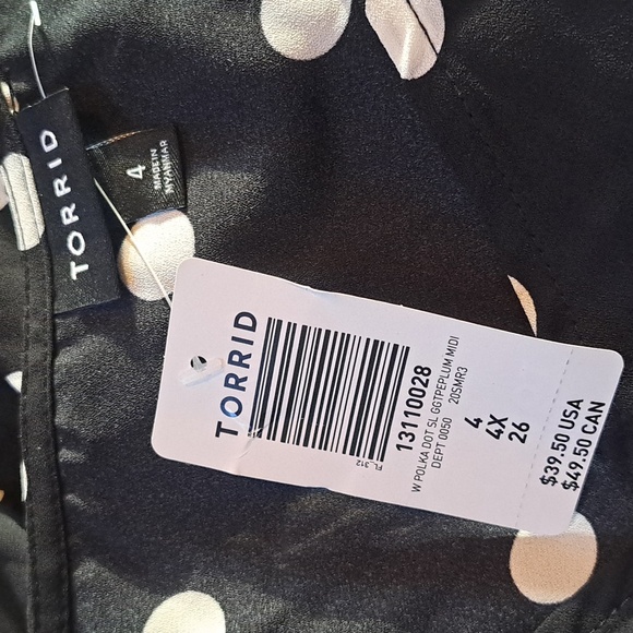 #071 Torrid 4 Peplum Georgette Midi Tank - Picture 2 of 4